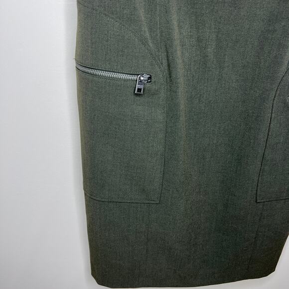 Marc New York Andrew Marc Olive Green Career Shift Dress Office Workwear Size 6 - Picture 2 of 12